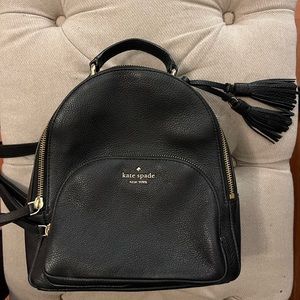 Black leather kate spade backpack